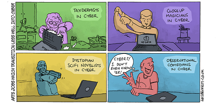 Working in Cyber cartoon